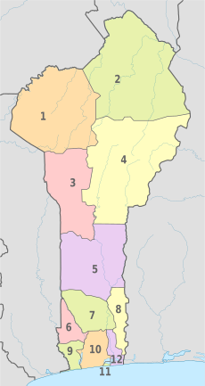 Бенин, административные единицы - Nmbrs - color.svg