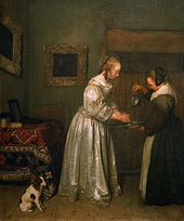 A lady washing her hands c. 1655 Borch Lady washing hands.jpg