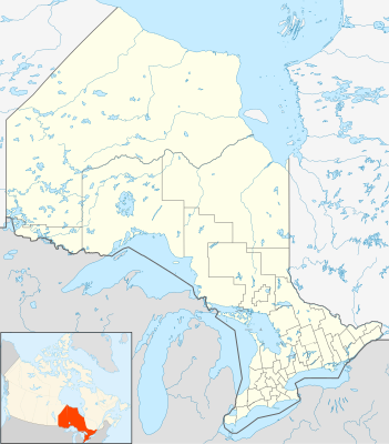 Mapa de localización de Ontario