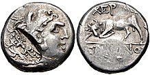 Κεφαλή του Ηρακλή, και ταύρος, 250-230 π.Χ.
