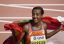 Sifan Hassan nach ihrem ersten Titelerfolg hier in Doha – in der Woche darauf folgte ein zweiter Sieg über 1500 Meter