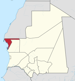 Regionens läge i Mauretanien