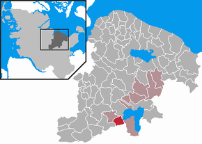 Poziția Dersau pe harta districtului Plön