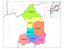 East Province, Rwanda, created in 2006 as part of a government decentralization process East Province districts.png