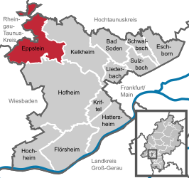 Kaart van Eppstein (Hessen)