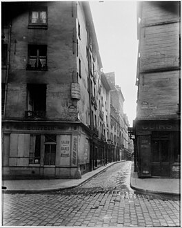 La rue Laplace vue depuis la rue Valette (Eugène Atget, 1626).