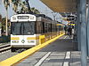 A westbound train at Expo/Crenshaw station