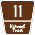 Federal Forest Highway 11 marker