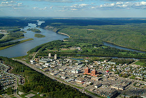 Fort mcmurray aerial downtown