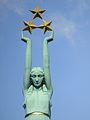 Trei stele în Monumentul Libertății din Riga