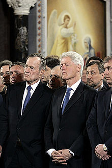 Former US Presidents George H. W. Bush and Bill Clinton Funeral of Boris Yeltsin-11.jpg