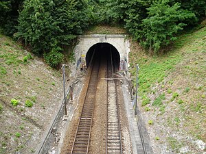 Entrée sud du tunnel de Ville-d'Avray au nord de la gare.