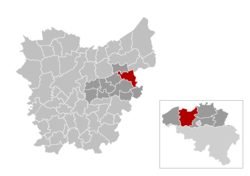 Ligging van Hamme in die provinsie Oos-Vlaandere