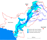 Carte des zones touchées par les inondations (au 26 août).