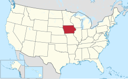 Locatie van Iowa