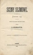 Józef Ignacy Kraszewski Sceny sejmowe. Grodno 1793