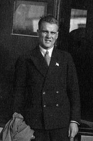 Lauri Lehtinen kilpailumatkalla vuonna 1931.