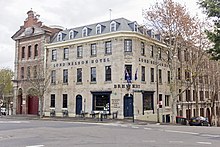 Historical buildings in Millers Point, an inner suburb north of the CBD Lord Nelson Hotel and Former Oswald Bond and Free Store on the corner of Kent Street and Argyle Place, Millers Point.jpg