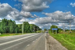 Богашёвский тракт перед въездом в село Богашёво.