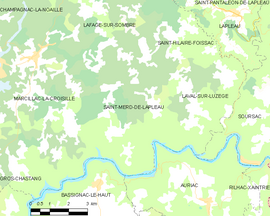 Mapa obce Saint-Merd-de-Lapleau