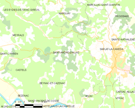 Mapa obce Saint-André-d’Allas