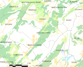 Mapa obce Goux-les-Usiers