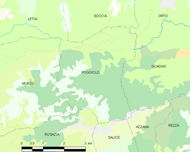 Mapa obce Poggiolo