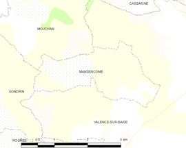 Mapa obce Mansencôme