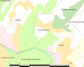 Mapa obce Montchaboud