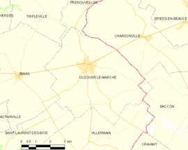 Mapa obce Ouzouer-le-Marché
