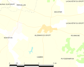 Poziția localității Allemans-du-Dropt