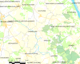 Mapa obce Chemellier