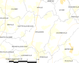 Mapa obce Orglandes