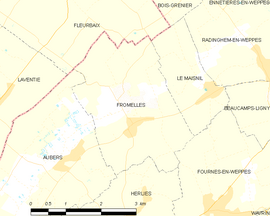 Mapa obce Fromelles