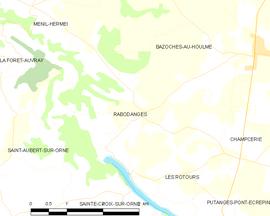 Mapa obce Rabodanges