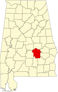 Округ Монтгомері на мапі штату Алабама highlighting