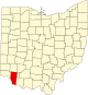 Localização do Map of Ohio highlighting Clermont County