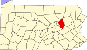 ペンシルベニア州内のコロンビア郡の位置