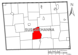 Map of Susquehanna County Pennsylvania highlighting Brooklyn Township.PNG