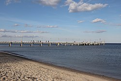 Beach and pier in Mechelinki