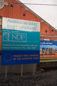 A National Development Plan sign for Dublin Ar...