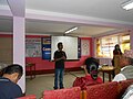 Saroj Dhakal, Secretary General of Wikimedia Nepal addressing Nepali Wikipedia 11th Anniversary program