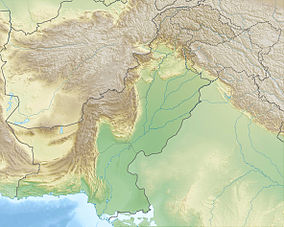 Map showing the location of Kirthar National Park