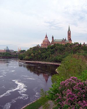 The view of Parliament Hill from the west