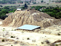 An eroded brick pyramid at Túcume