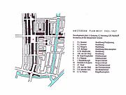 Plan West 1922-1927 met centraal de open ruimte; later Balboaplein