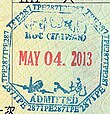 中華民國臺灣地區入出境許可證上的2013年中華民國入出境章