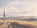 Pohled na Kroměříž z vrchu Barbořina od zastavení Křížové cesty, (1842)