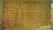 An early Bank of England note, with Britannia emblem, signed by the Chief Cashier, Thomas Madockes, and dated 1699. Running Cash Note - Bank of England Museum - Joy of Museums - 2.jpg