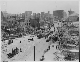 View of Mid-Market, following the 1906 San Francisco earthquake